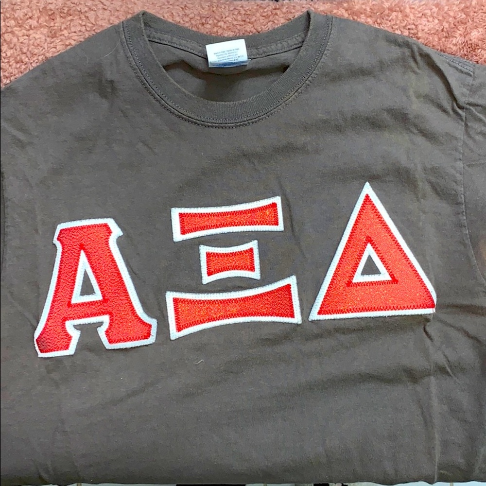 Gray and Red Alpha Xi Delta Shirt S